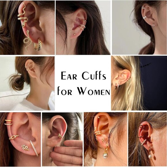 25PCS Ear Cuff for Women Non Piercing Clip on Cartilage Helix Wrap Earrings Adju - Picture 2 of 7